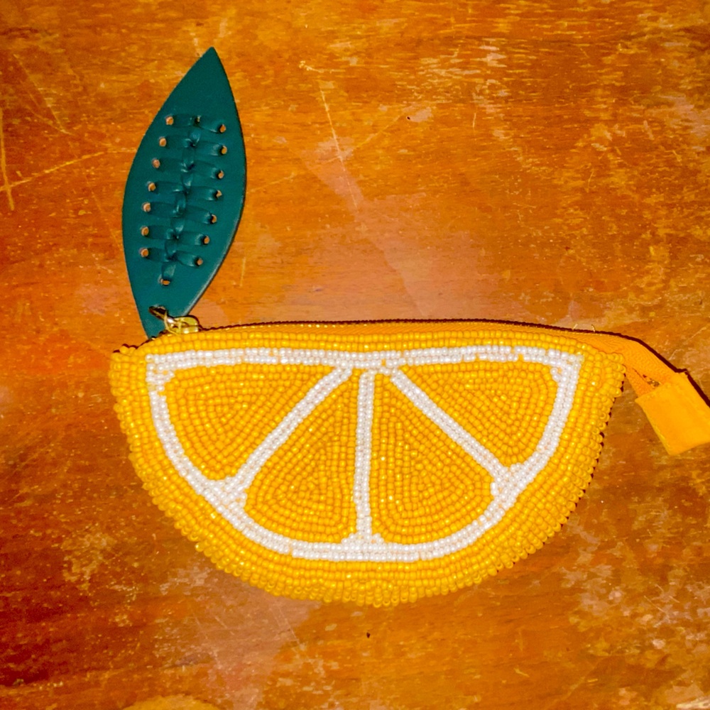 Beaded Lemon Slice Clutch